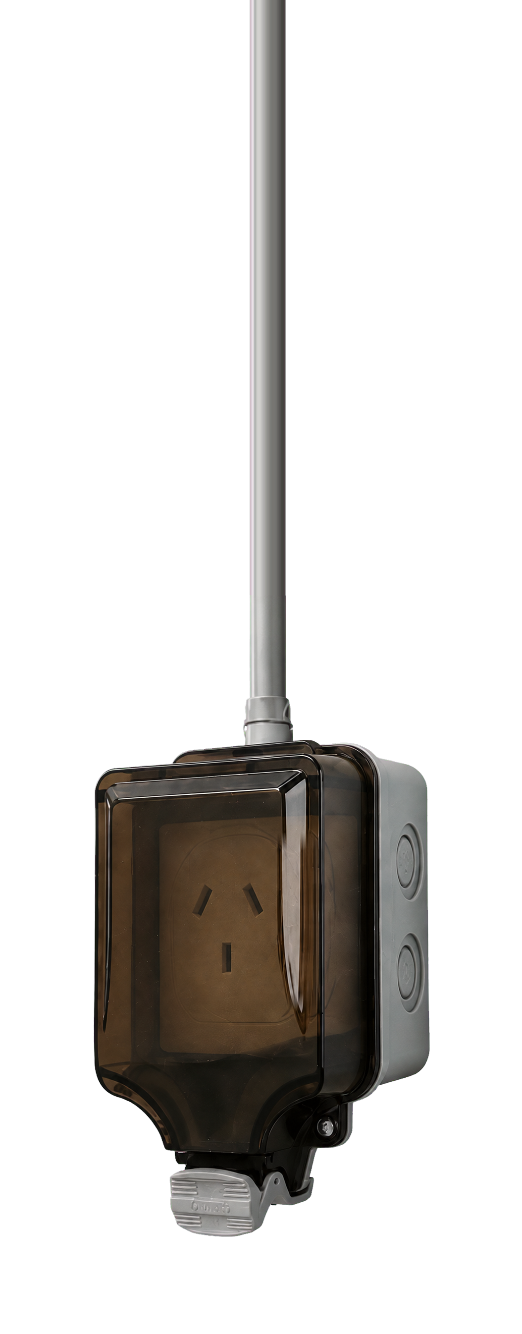 Closed weatherproof Australian power outlet used with Park Power smart metering